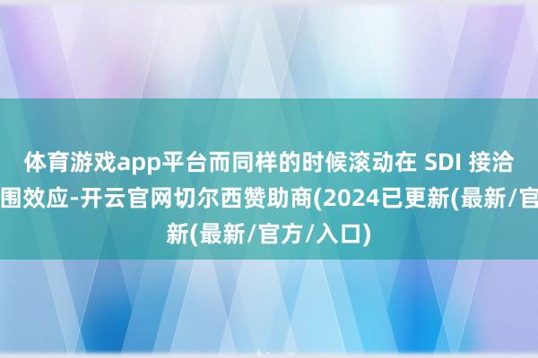 体育游戏app平台而同样的时候滚动在 SDI 接洽中形成范围效应-开云官网切尔西赞助商(2024已更新(最新/官方/入口)