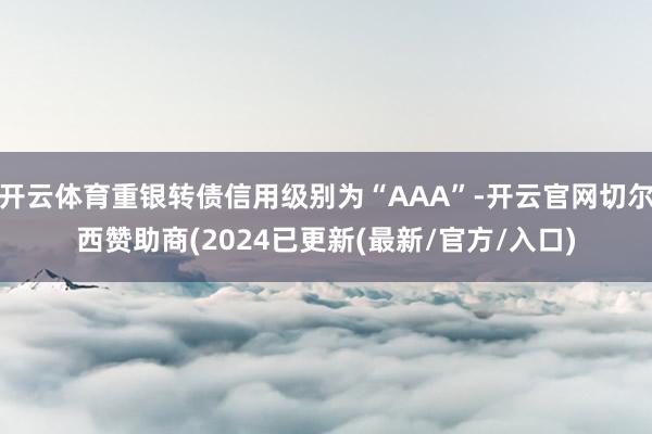 开云体育重银转债信用级别为“AAA”-开云官网切尔西赞助商(2024已更新(最新/官方/入口)